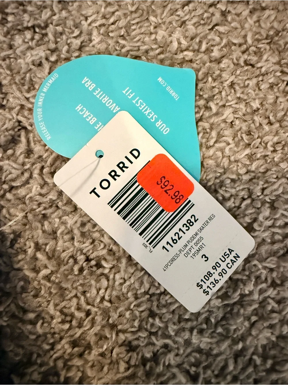 torrid Plum Underwire Swimdress with Removable Pads